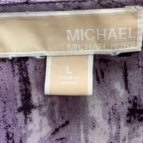 MICHAEL Michael Kors Women's Boho V-Neck Abstract Print Blouse Size Large - Picture 10 of 14